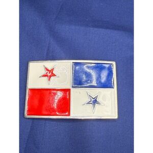 Vintage Flag Belt Buckle Panama Red Blur Star Dad Gift